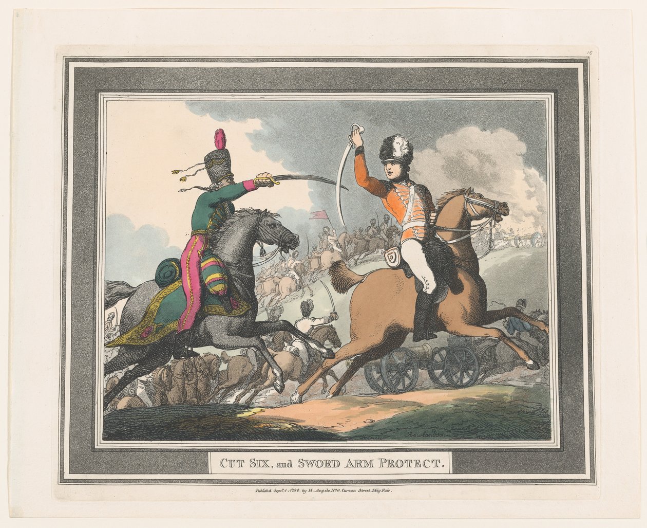 Cut Six, and Sword Arm Protect, 1. september 1798., 1. september 1798. af Thomas Rowlandson