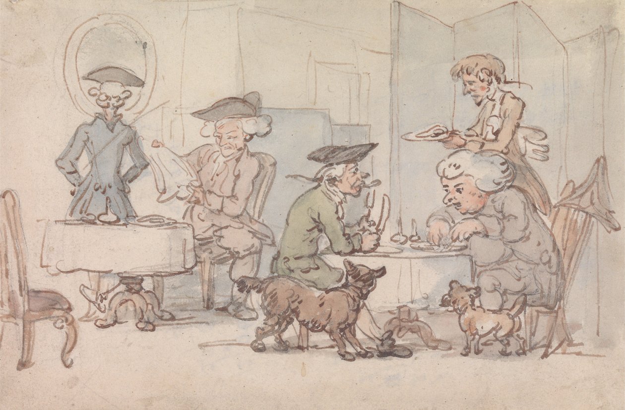 Gæster i en »chop shop« af Thomas Rowlandson