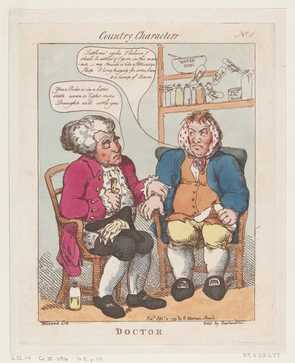 Læge, 10. september 1799., 10. september 1799. af Thomas Rowlandson