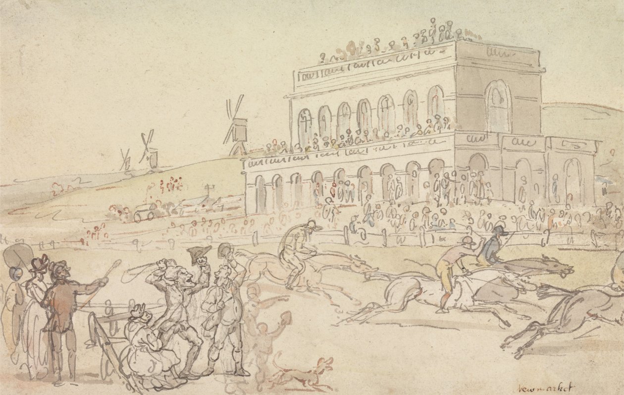 Doctor Syntax taber sine penge på væddeløbsbanen i York af Thomas Rowlandson