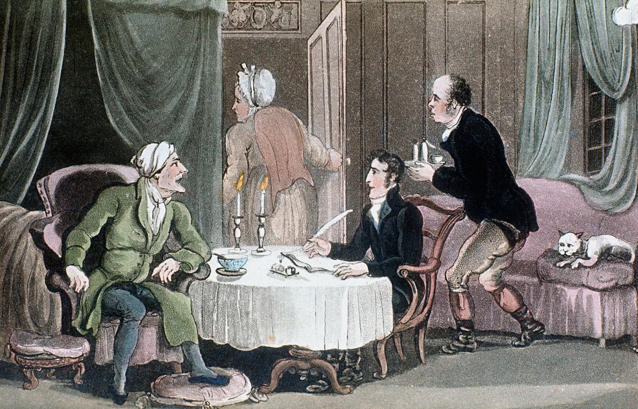 Doktor Syntaks laver sit testamente, c1816 af Thomas Rowlandson