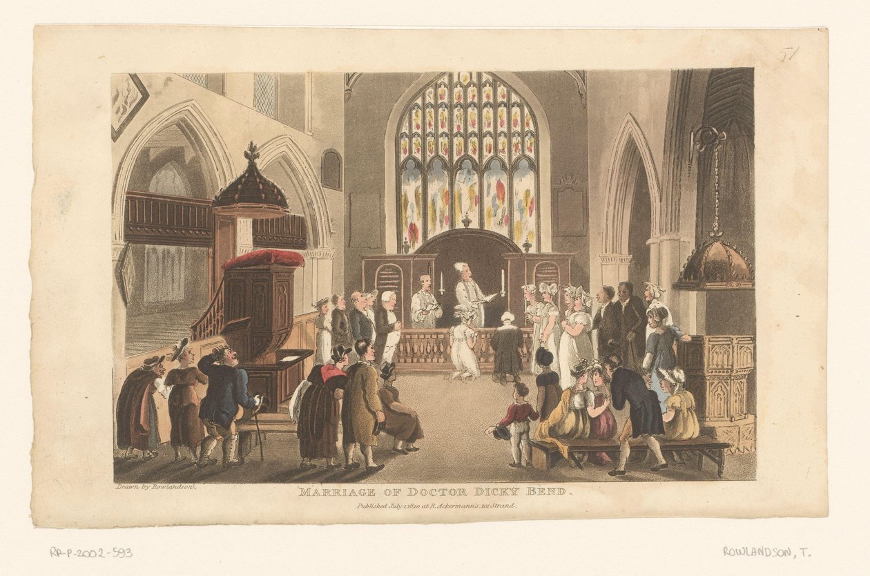Doctor Syntax vie Dicky Bend og hans forlovede af Thomas Rowlandson