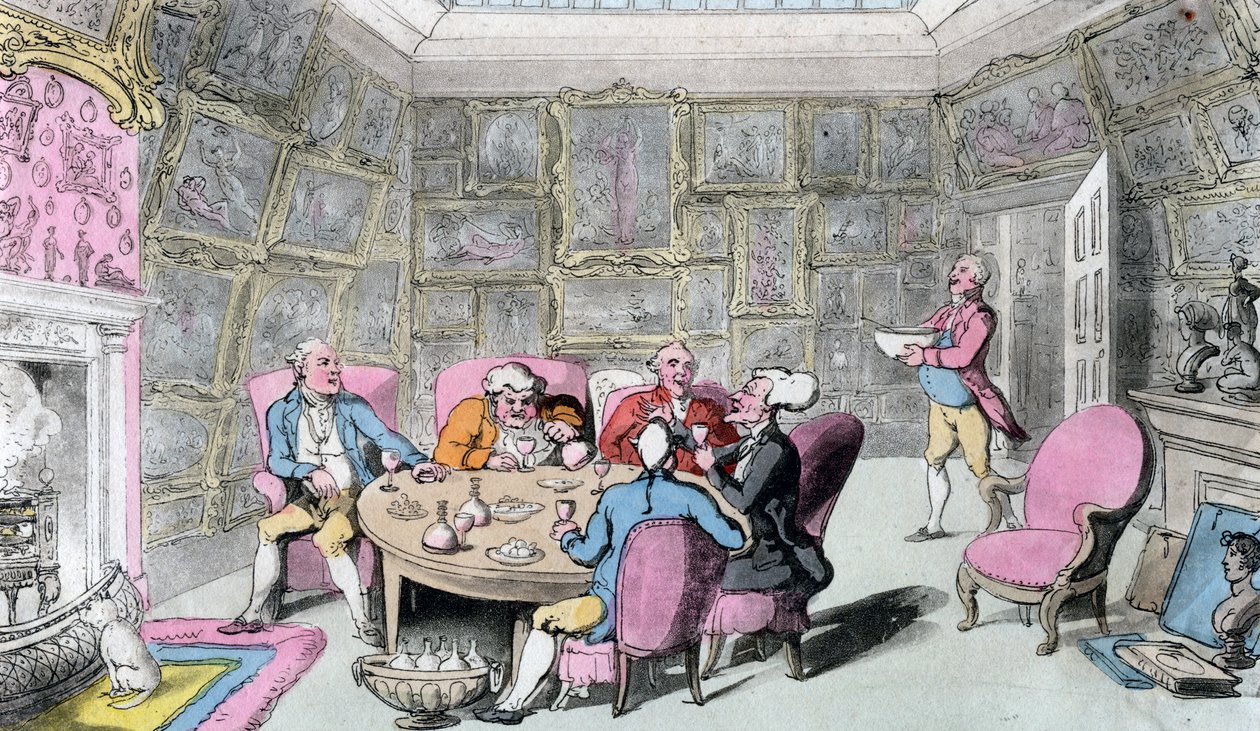 Doctor Syntax with My Lord, begyndelsen af det 19. århundrede. af Thomas Rowlandson