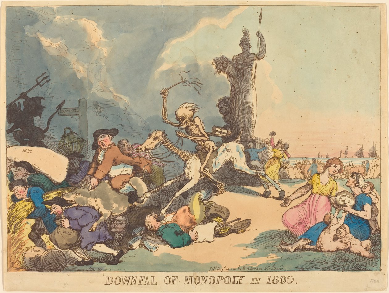 Monopolets undergang i 1800 af Thomas Rowlandson