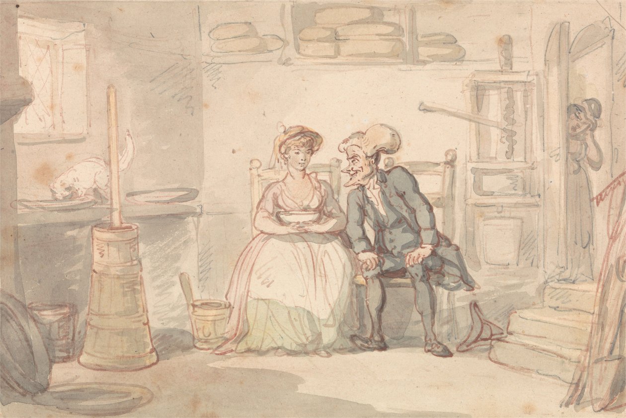 Dr. Syntax  Mælkepigen af Thomas Rowlandson