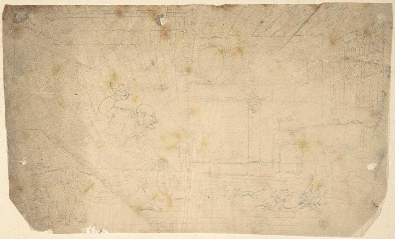 Dr. Syntax mister sin paryk af Thomas Rowlandson