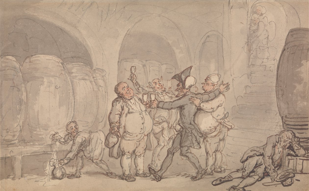 Dr. Syntax gjort fri af kælderen af Thomas Rowlandson