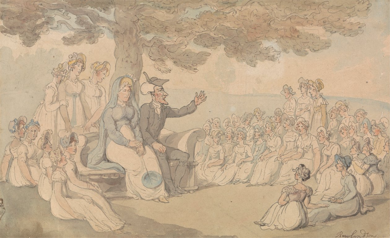 Dr. Syntax besøger en kostskole for unge damer af Thomas Rowlandson