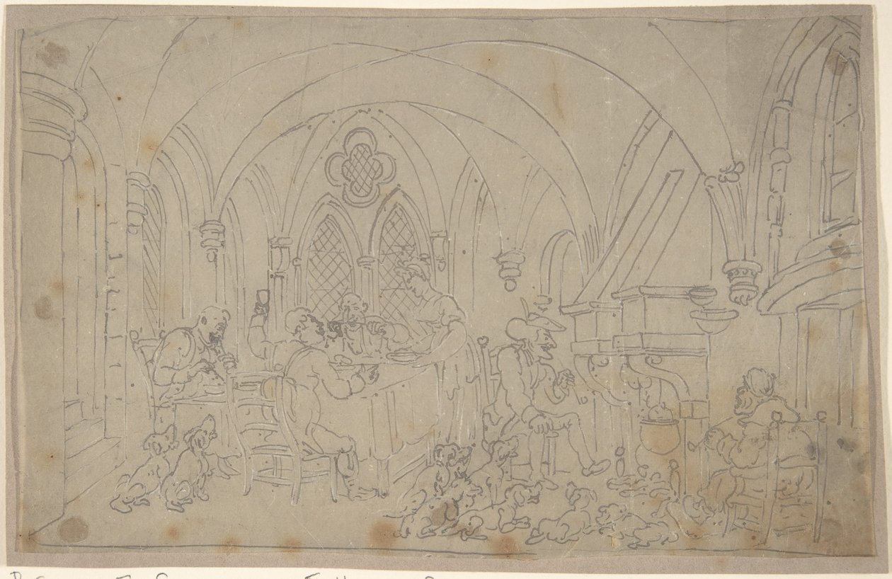 Dr. Syntax og de pensionerede rævejægere af Thomas Rowlandson