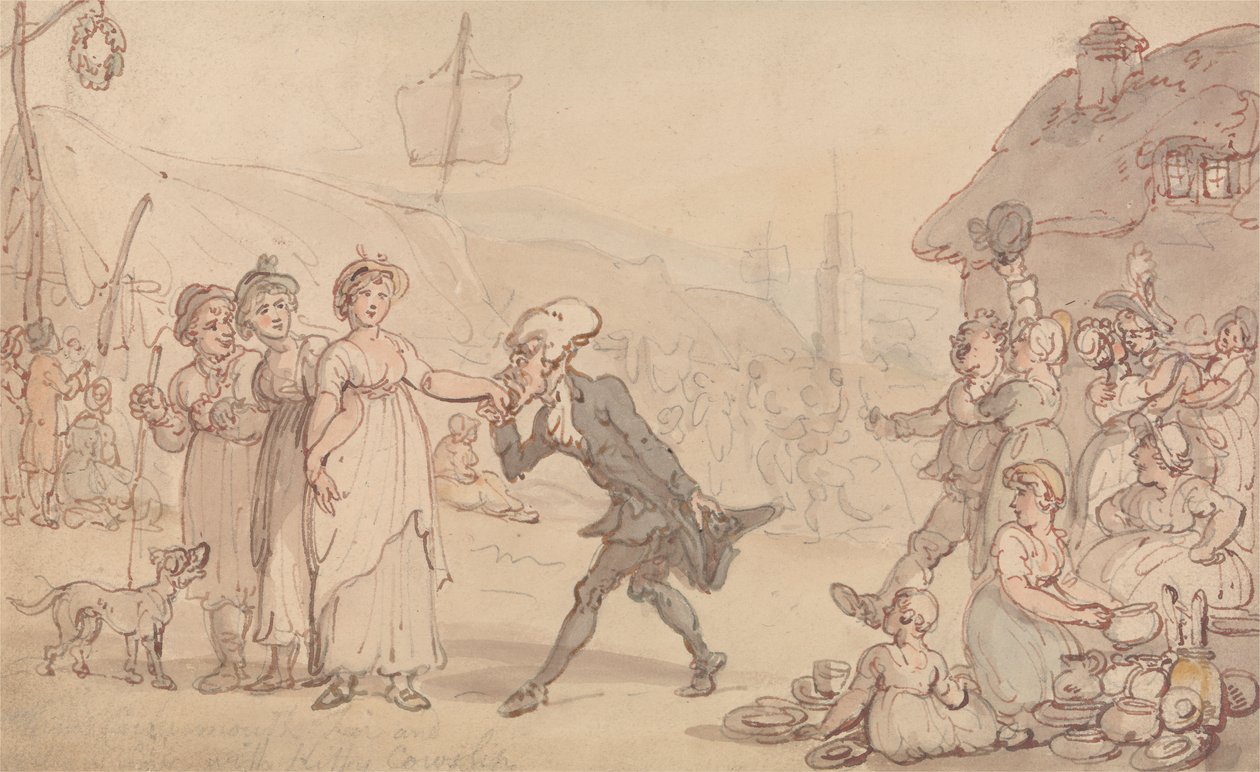 Dr. Syntax med Kitty Cowslip af Thomas Rowlandson