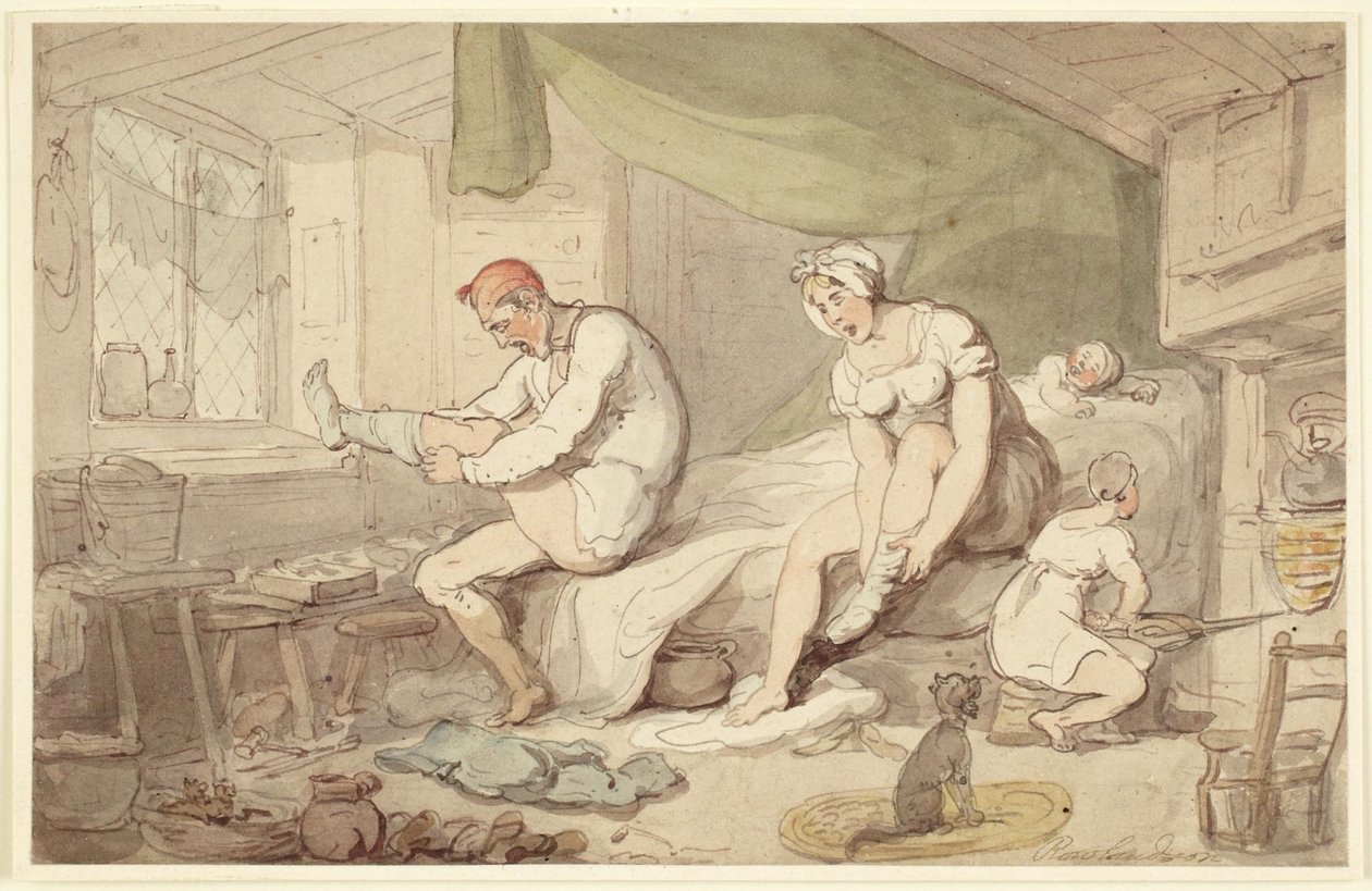 Påklædningsscene af Thomas Rowlandson