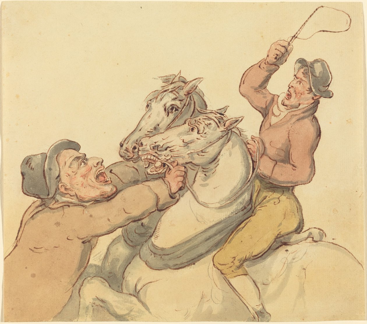 Kørere med et Par Opdrætsheste af Thomas Rowlandson