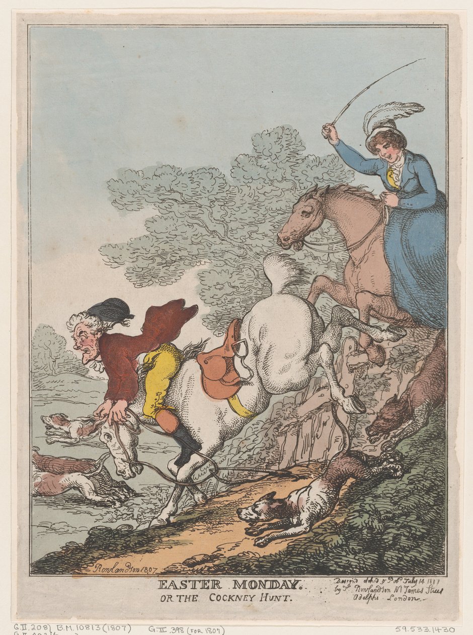Påskedag eller The Cockney Hunt, 14. juli 1807., 14. juli 1807. af Thomas Rowlandson