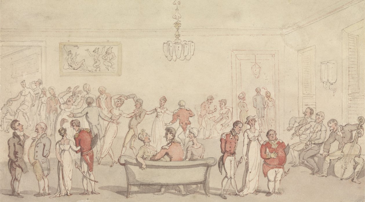 Elegant selskabsdans af Thomas Rowlandson