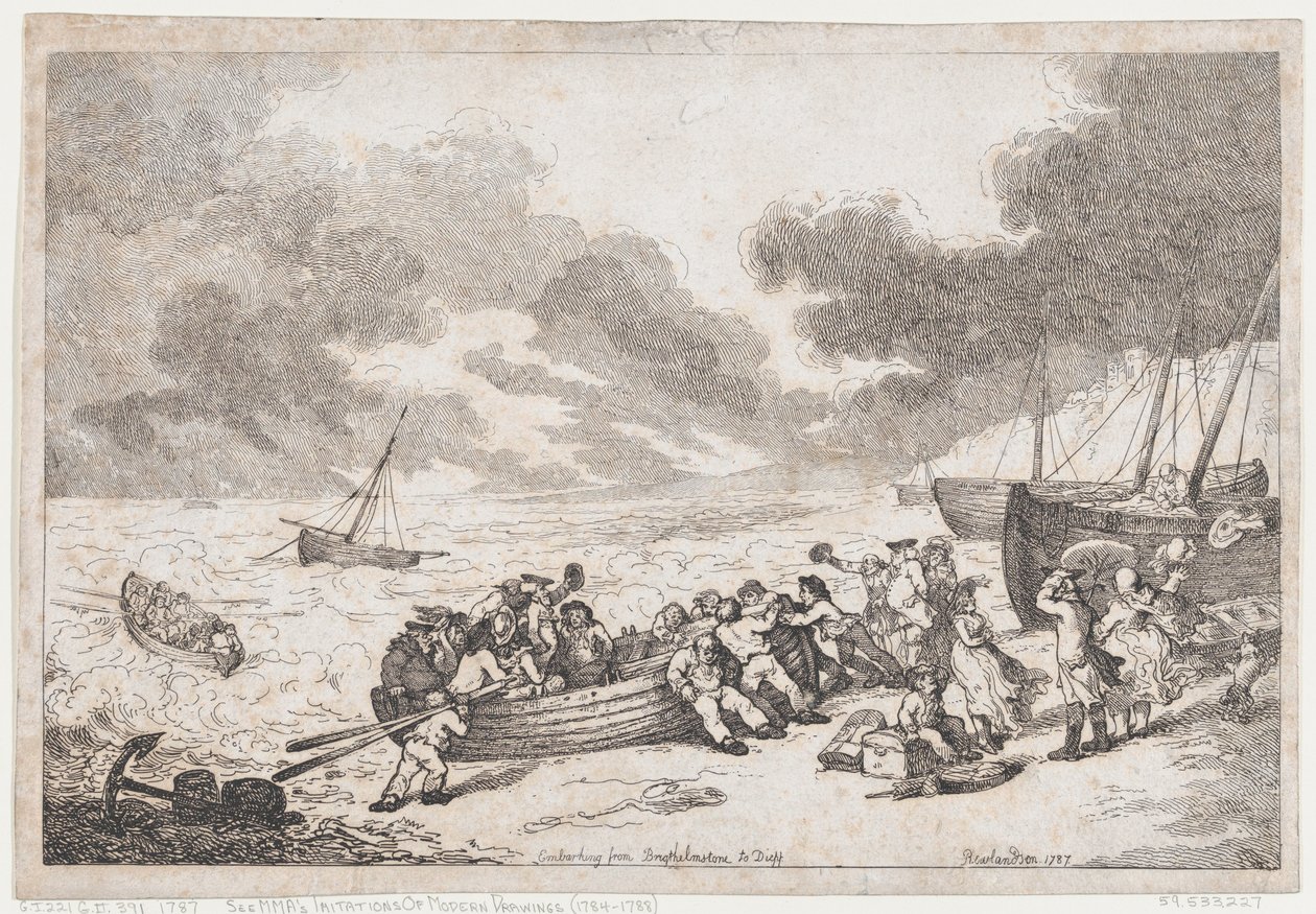 Afgang fra Brighthelmstone til Diepp[e] af Thomas Rowlandson