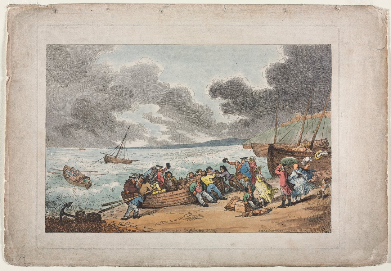 Indskibning fra Brighthelmstone til Dieppe, 1787. af Thomas Rowlandson