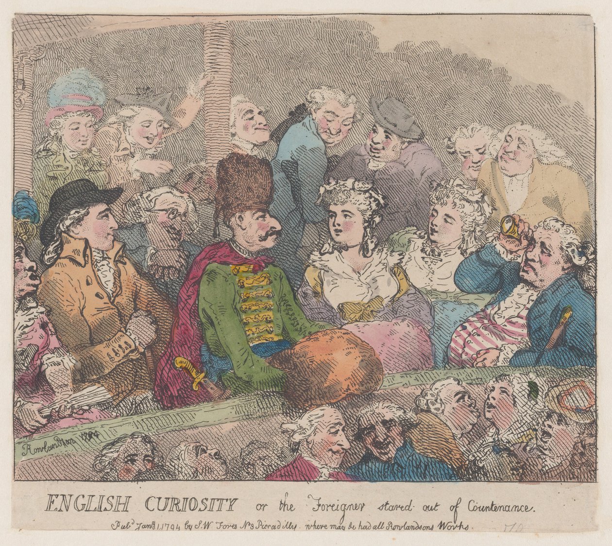 English Curiosity eller The Foreigner Stared Out of Countenance, 1. januar 1794., 1. januar 1794. af Thomas Rowlandson