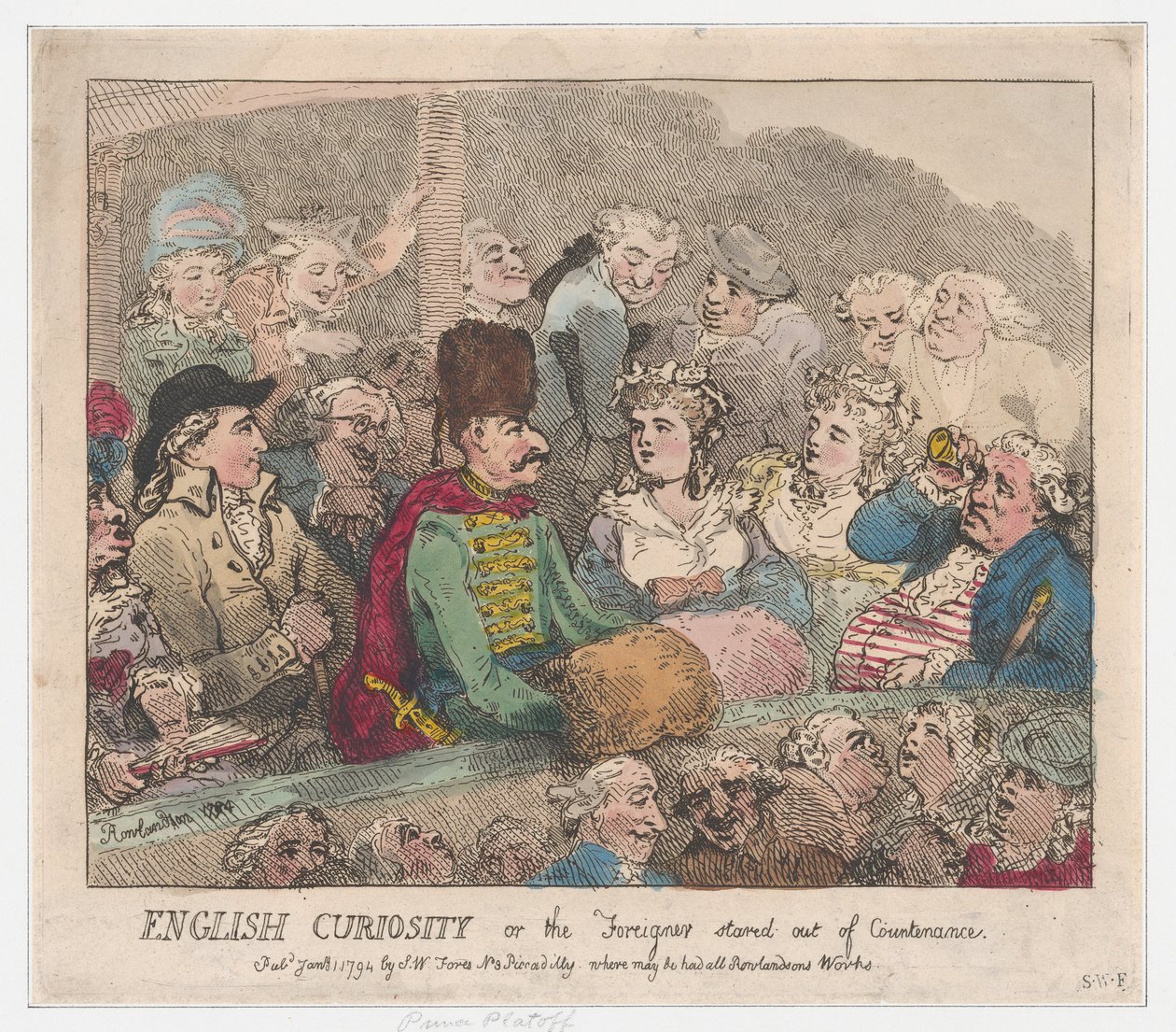 English Curiosity eller The Foreigner Stared Out of Countenance, 1. januar 1794., 1. januar 1794. af Thomas Rowlandson