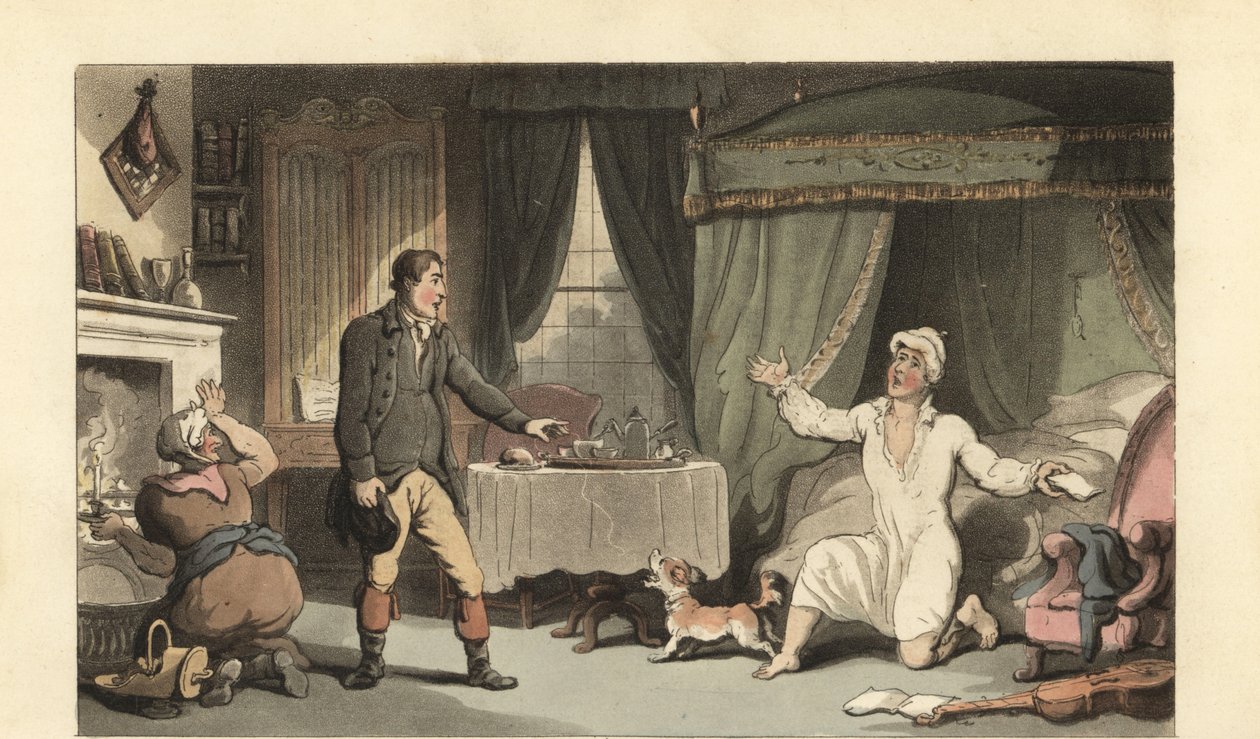 Engelsk herre, der modtager et brev fra sin familie af Thomas Rowlandson
