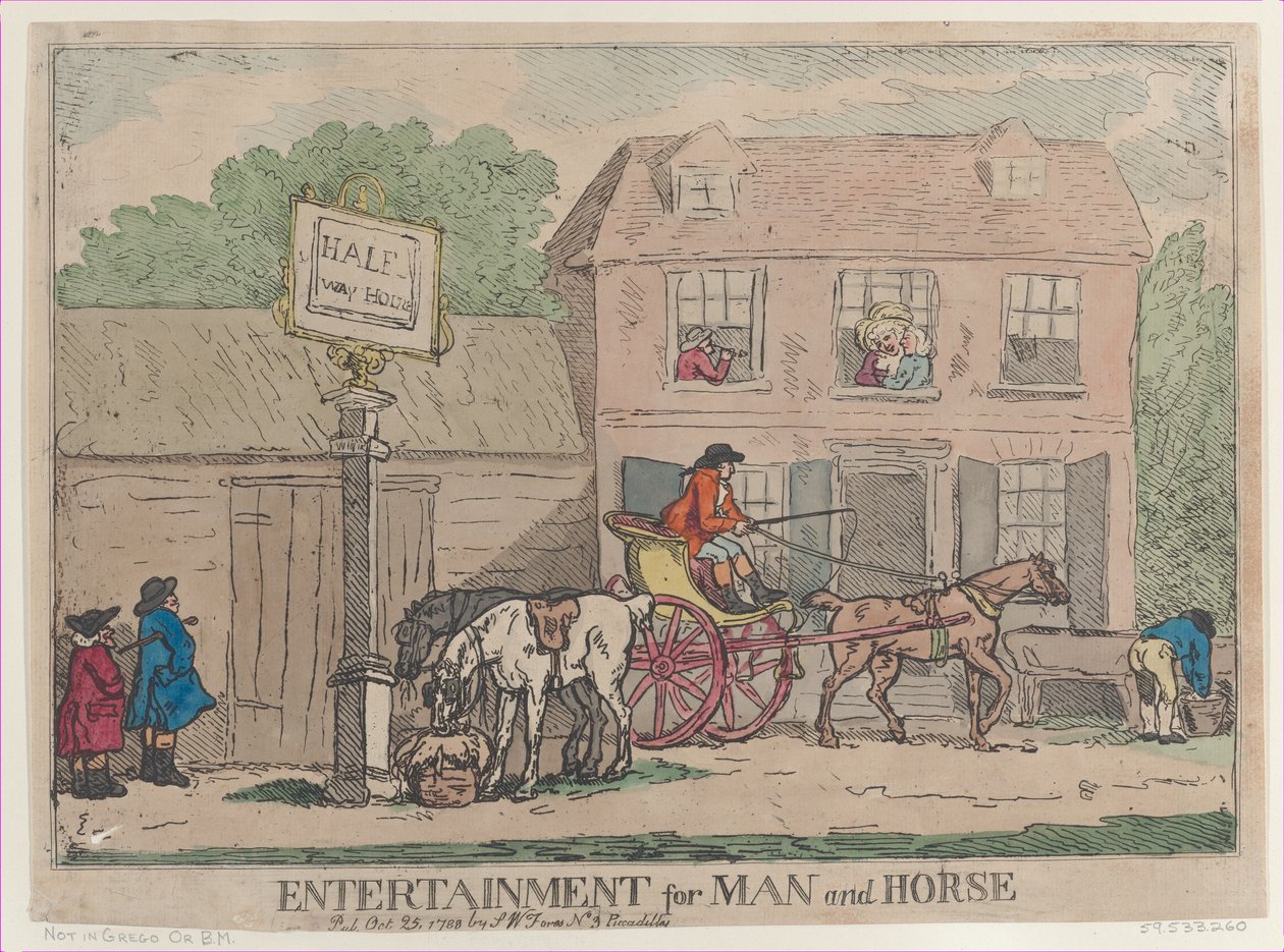 Underholdning for mand og hest, 25. oktober 1788., 25. oktober 1788. af Thomas Rowlandson