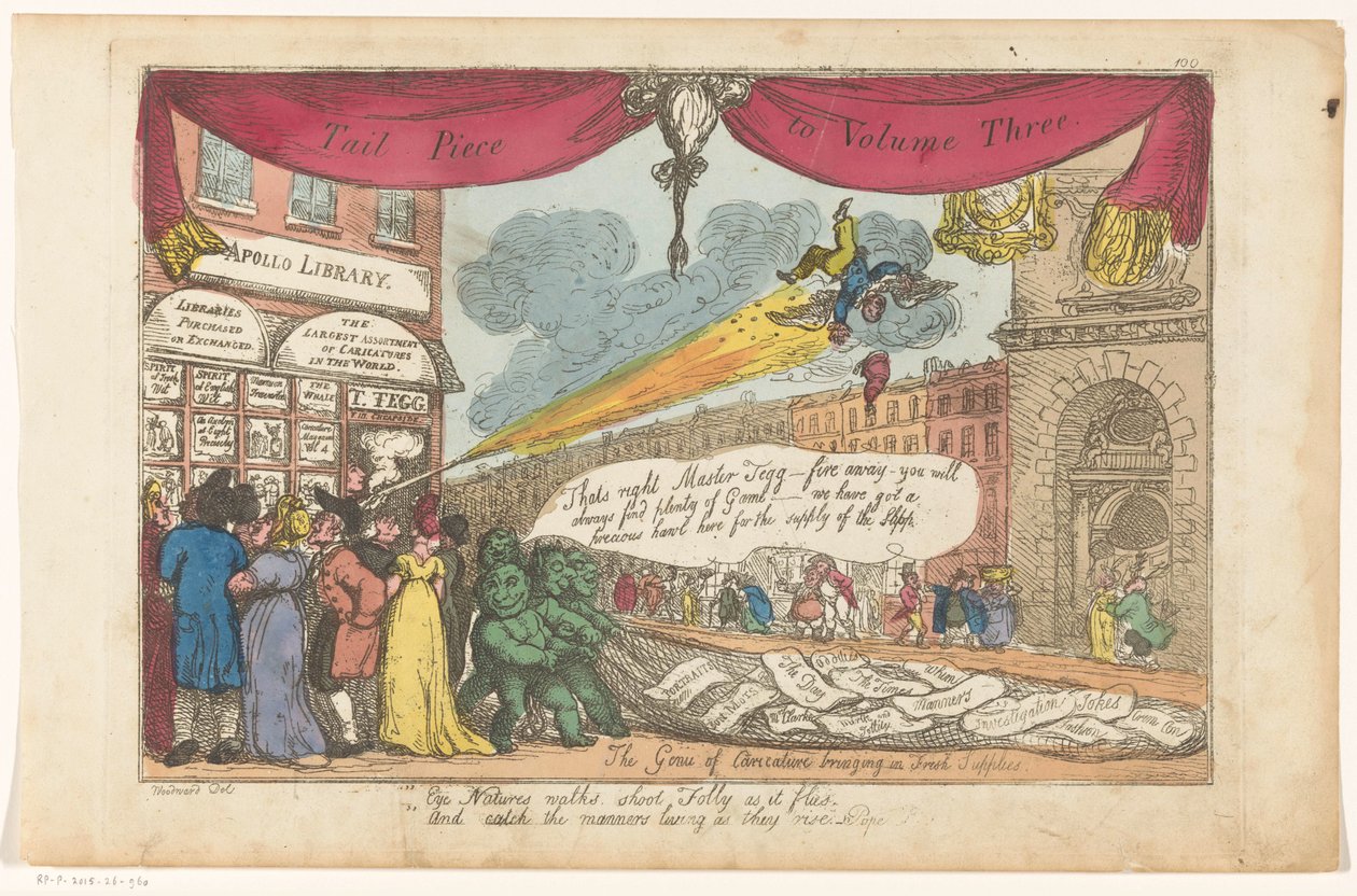 Udstillingsvindue hos forlaget Thomas Tegg i London af Thomas Rowlandson