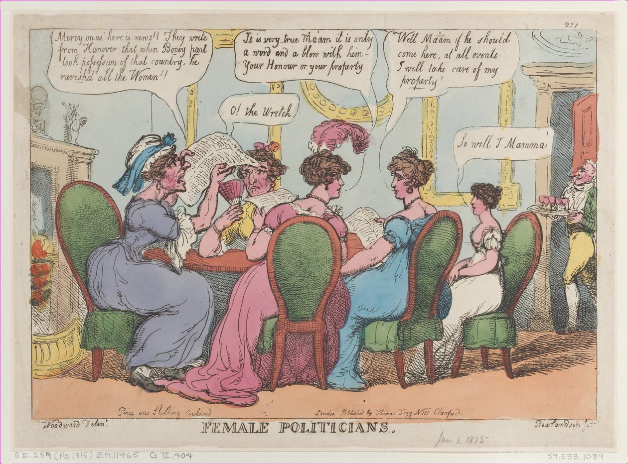 Kvindelige Politikere, 1. Januar 1808., 1. Januar 1808. af Thomas Rowlandson
