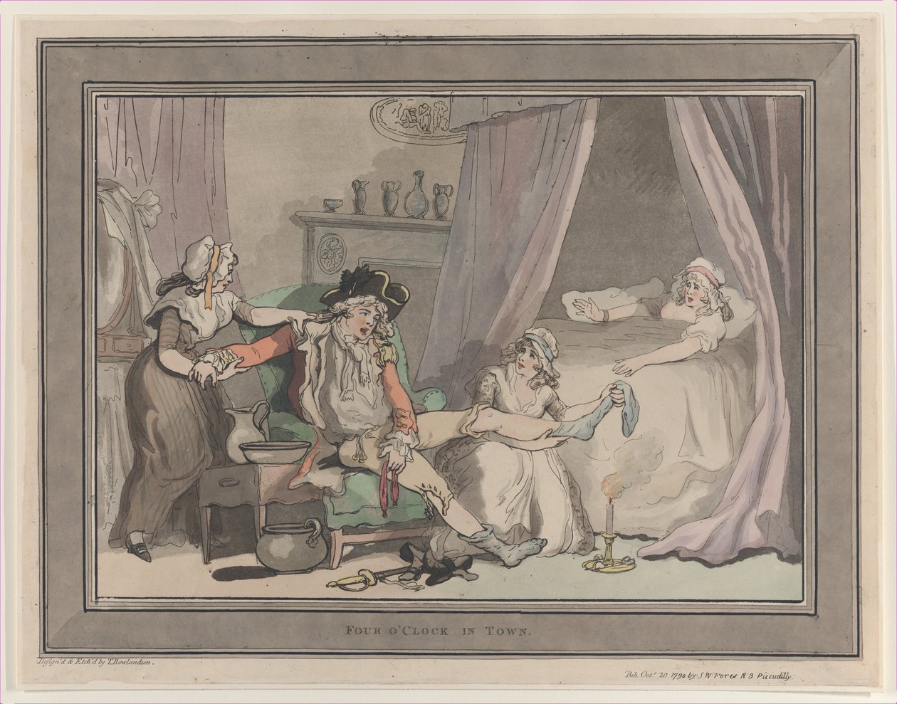 Klokken fire i byen, 20. oktober 1790., 20. oktober 1790. af Thomas Rowlandson