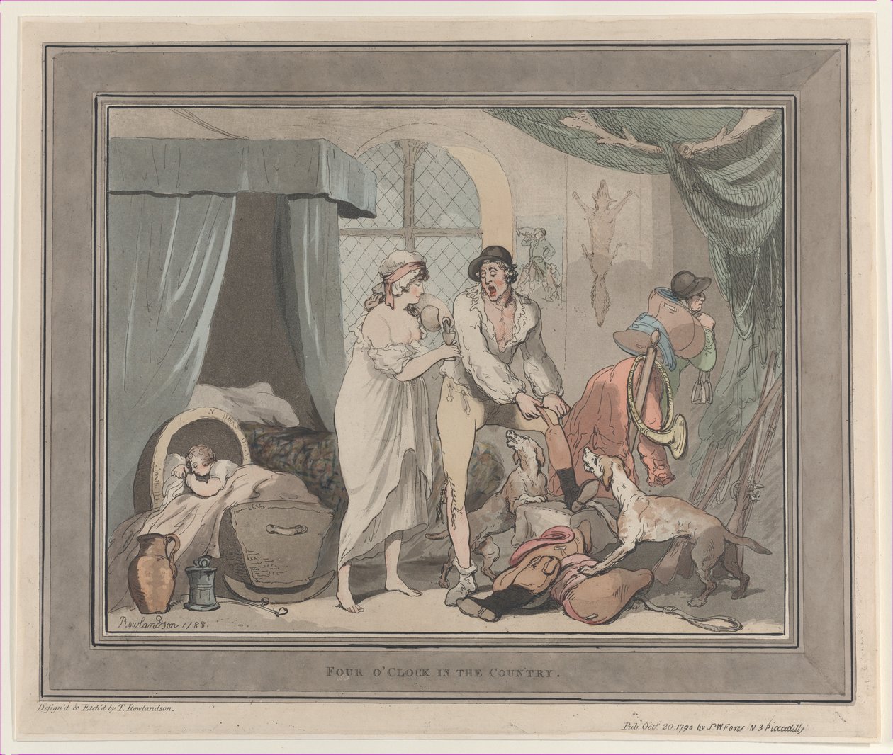 Klokken fire på landet, 20. oktober 1790., 20. oktober 1790. af Thomas Rowlandson