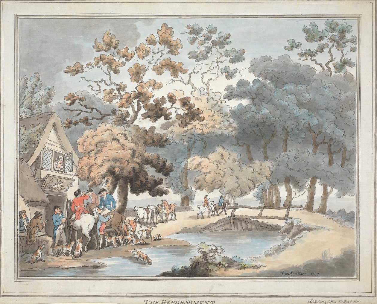 Rævejagt [sæt med seks]:   4. Forfriskningen af Thomas Rowlandson