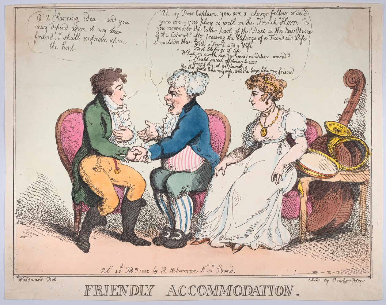 Venlig indkvartering, 25. februar 1802., 25. februar 1802. af Thomas Rowlandson
