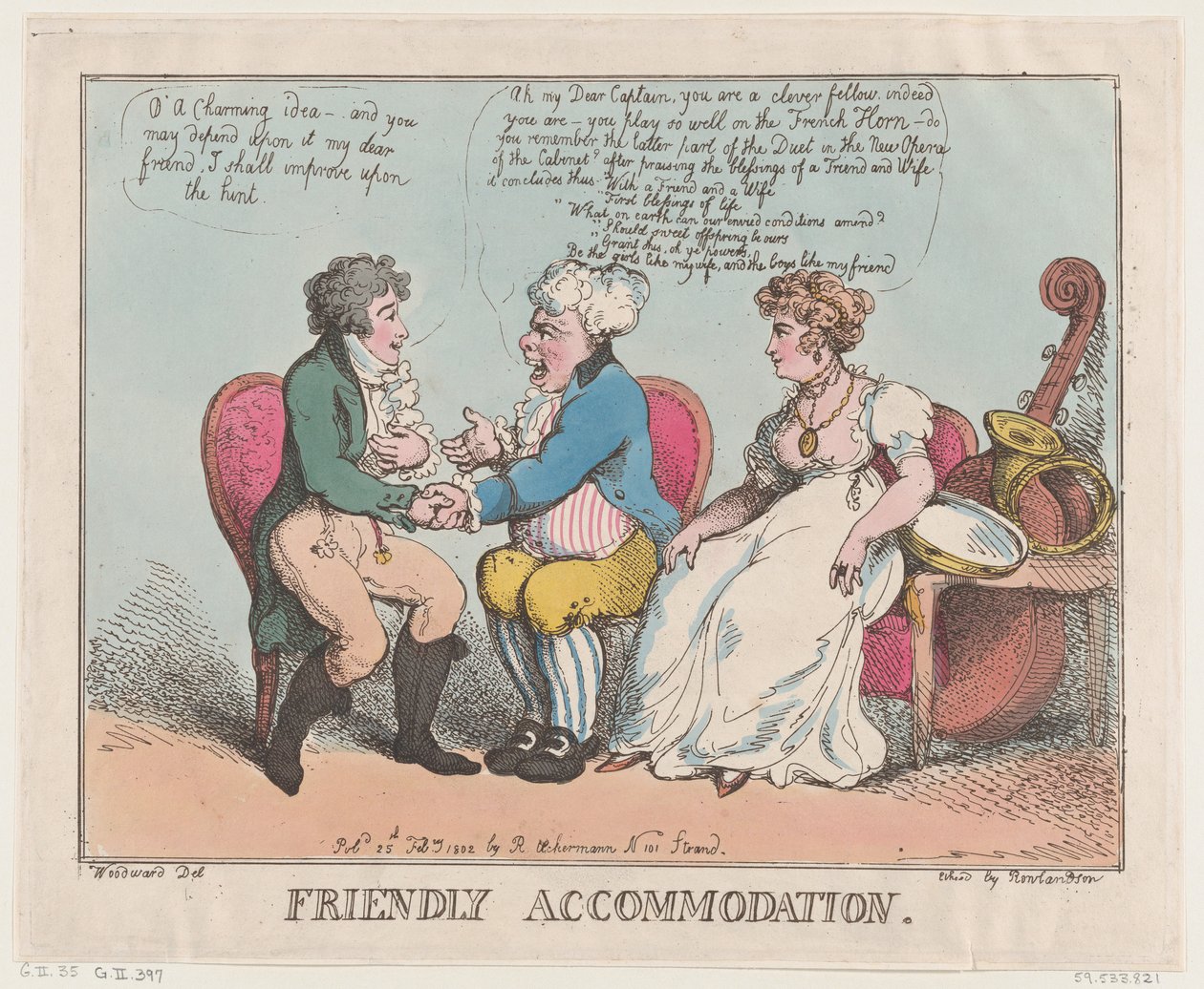 Venlig indkvartering, 25. februar 1802., 25. februar 1802. af Thomas Rowlandson