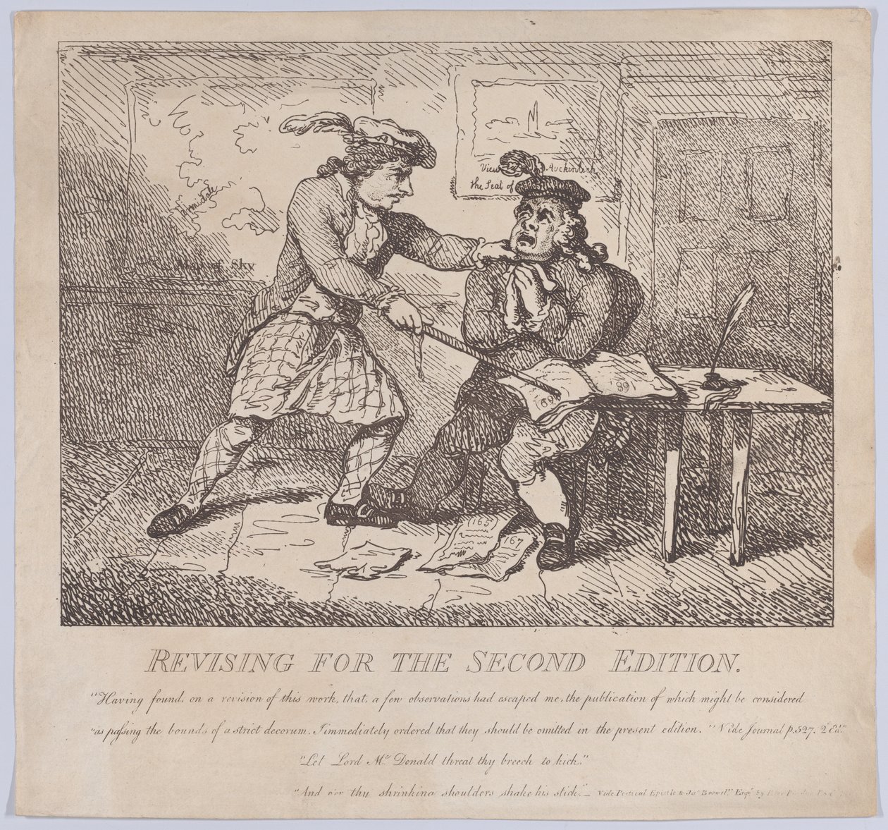Frontispice, Revising for the Second Edition Picturesque Beauties of Boswell, P..., 15. juni 1786. af Thomas Rowlandson