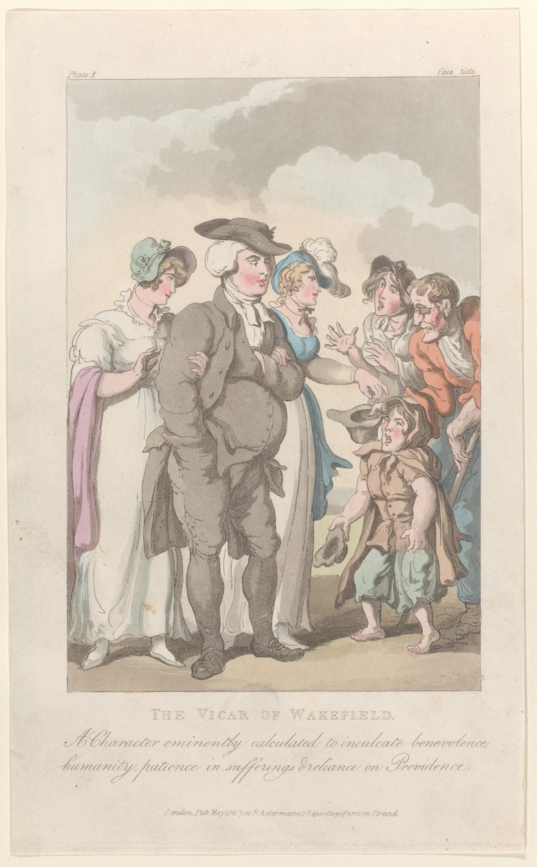 Frontispice: The Vicar of Wakefield, fra The Vicar of Wakefield, 1. maj 1817., 1. maj 1817. af Thomas Rowlandson