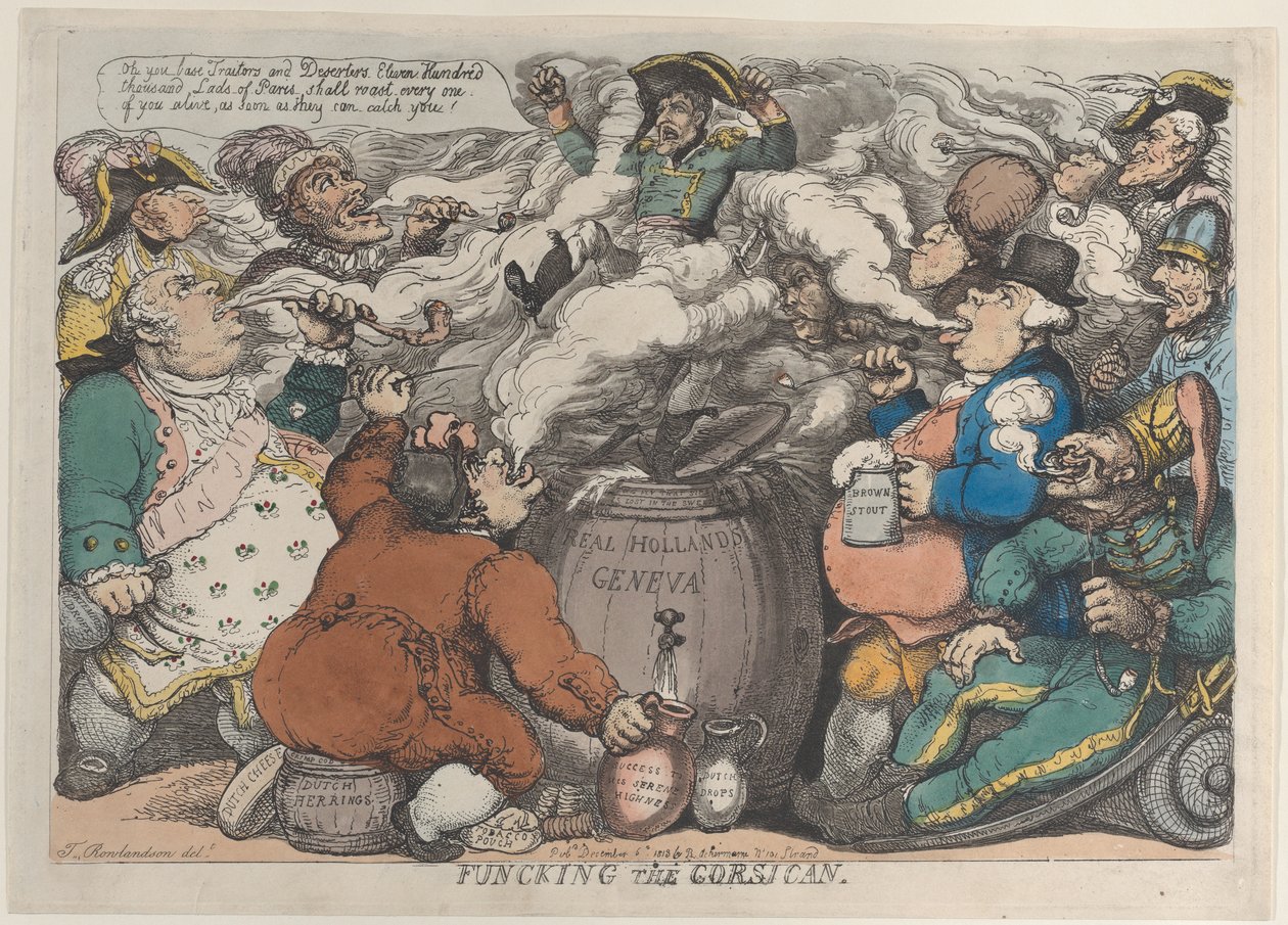Funcking the Corsican, 6. december 1813., 6. december 1813. af Thomas Rowlandson