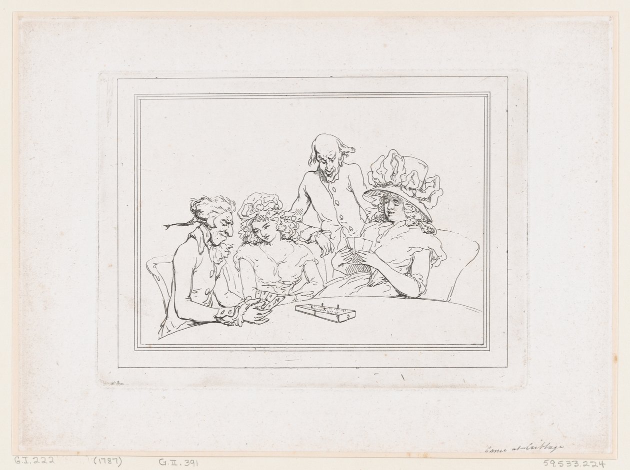 Cribbage-spil af Thomas Rowlandson