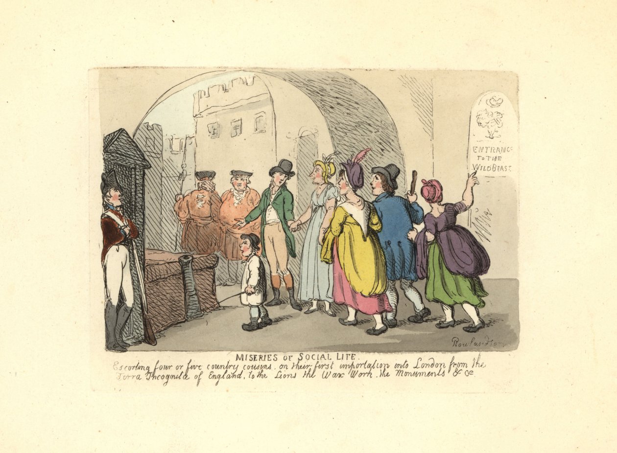 Herre, der eskorterer landfætre på deres første tur til London af Thomas Rowlandson