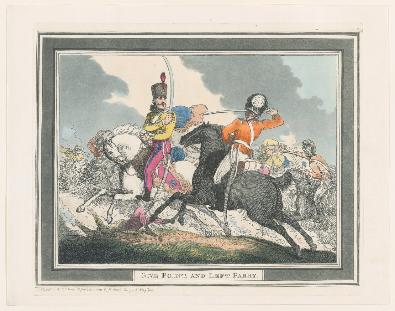 Giv point og venstre parry, 1. september 1798., 1. september 1798. af Thomas Rowlandson