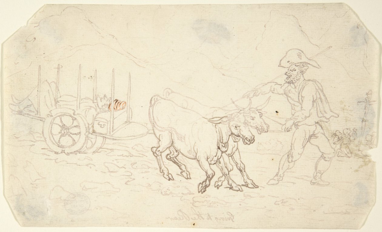 At trække sig tilbage på grund af sygdom af Thomas Rowlandson