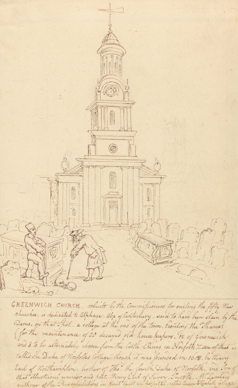 Greenwich-kirken af Thomas Rowlandson