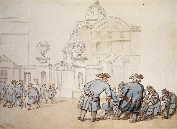 Greenwich Hospital (blyant og akvarel på papir) af Thomas Rowlandson