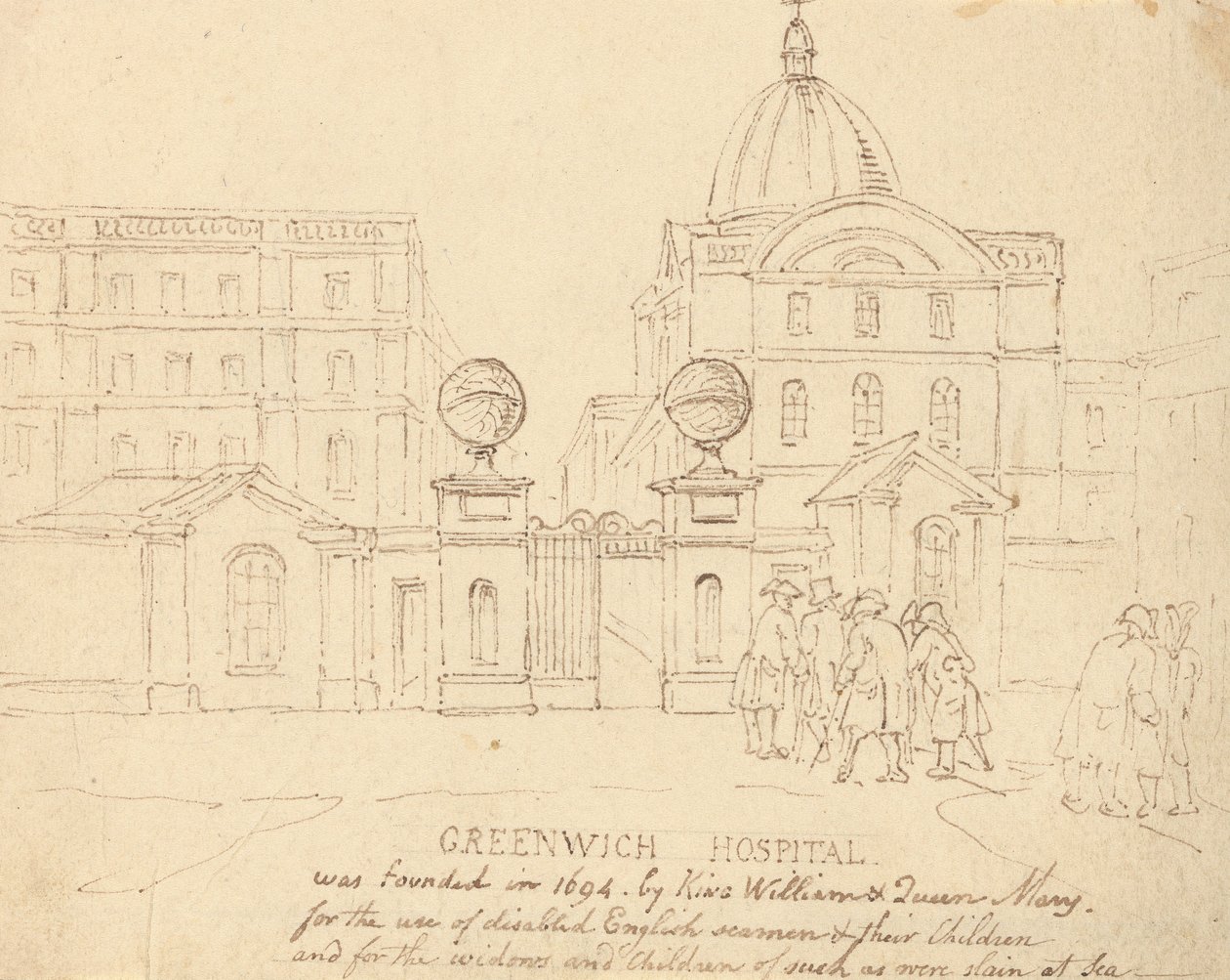 Greenwich Hospital af Thomas Rowlandson