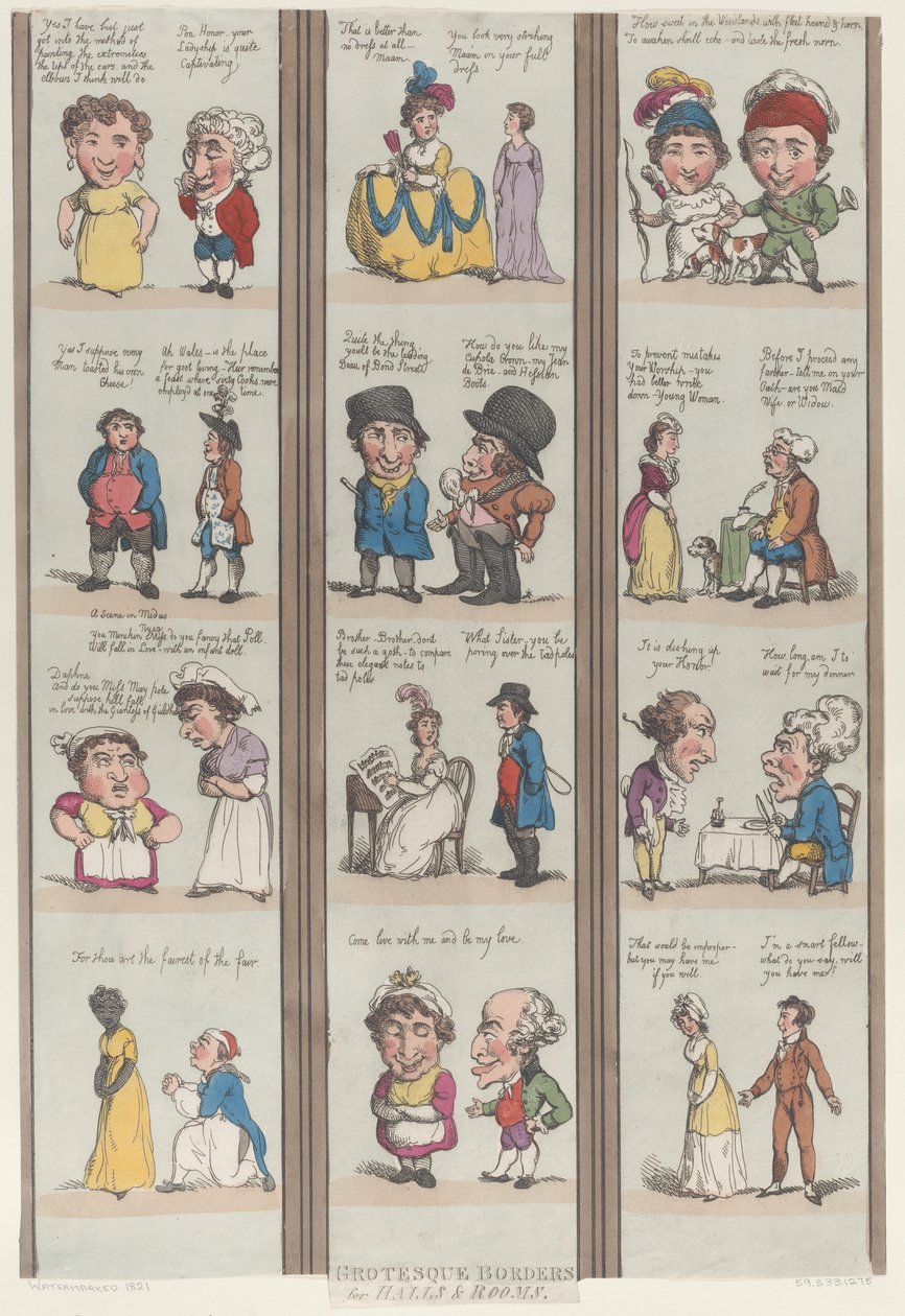Groteske grænser til rum og sale, [1800], genoptryk., [1800], genoptryk. af Thomas Rowlandson
