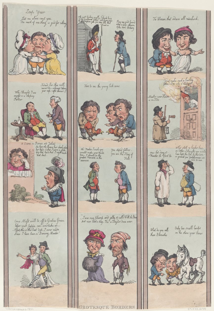 Groteske grænser til rum og sale, [1800], genoptryk., [1800], genoptryk. af Thomas Rowlandson