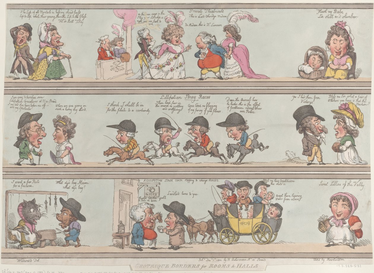 Groteske grænser til rum og sale, 1. december 1800., 1. december 1800. af Thomas Rowlandson