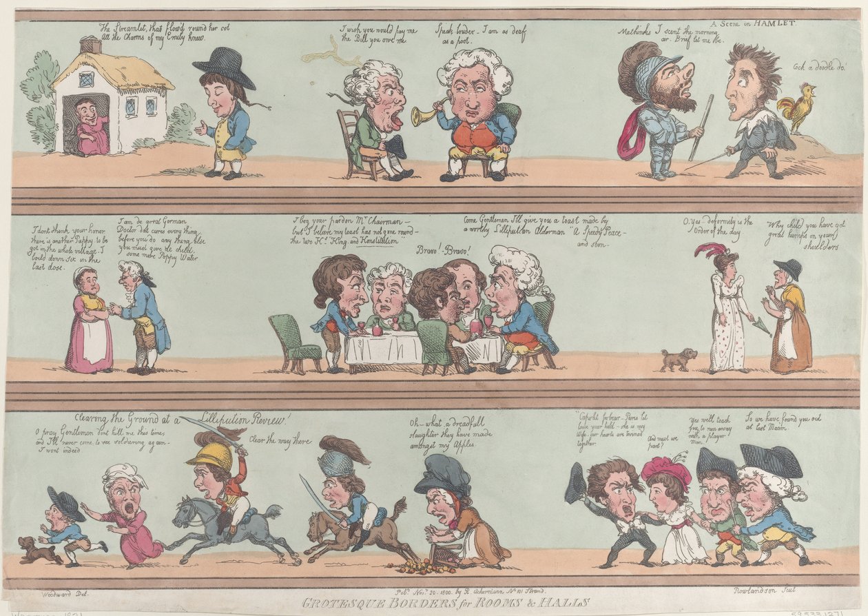 Groteske grænser for rum og sale, [20. november 1800], genoptryk., [20. november 1800], genoptryk. af Thomas Rowlandson