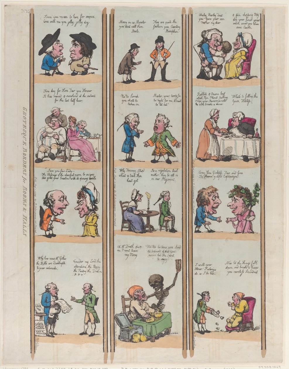 Groteske grænser til rum og haller, tavle 15, 1799., 1799. af Thomas Rowlandson
