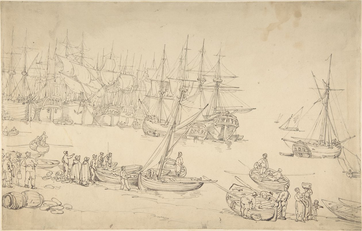 Havnescene af Thomas Rowlandson