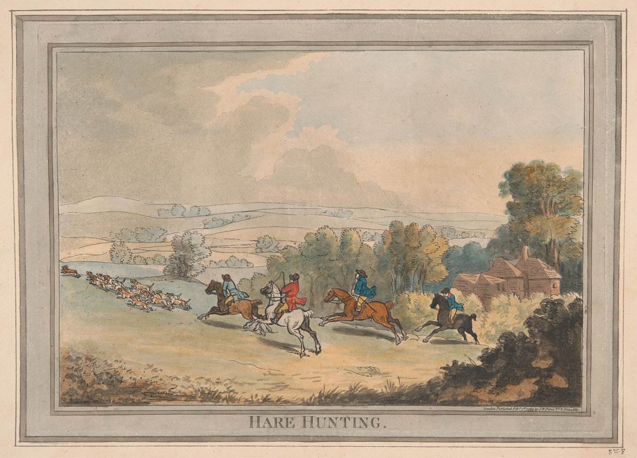 Harejagt af Thomas Rowlandson
