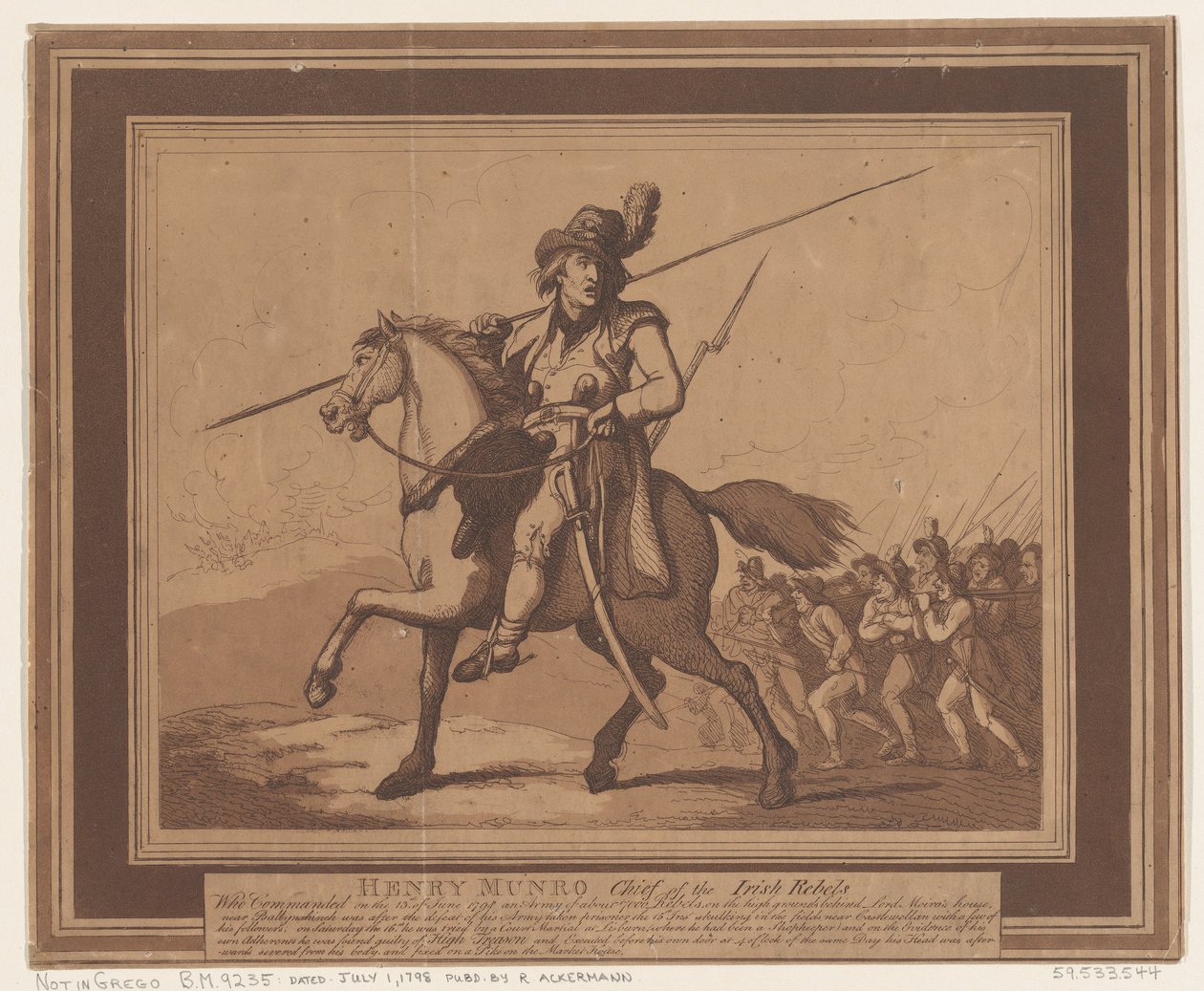Henry Munro, chef for de irske oprørere, 1. juli 1798., 1. juli 1798. af Thomas Rowlandson
