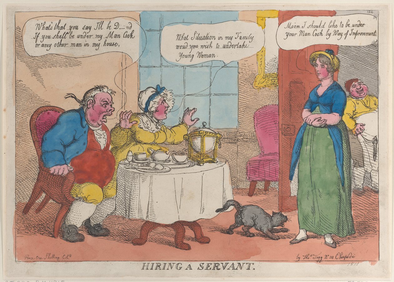 Ansættelse af en tjener, 1811., 1811. af Thomas Rowlandson